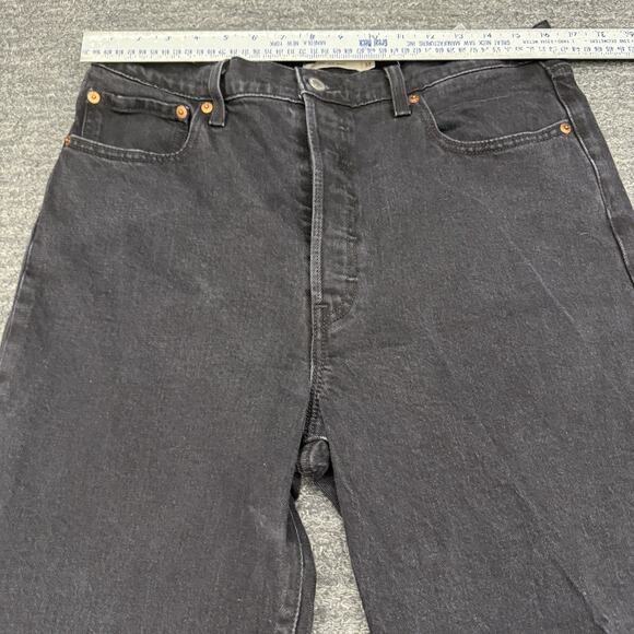 Levi's Premium Ribcage Bootcut Jeans Women 32 Black Premium Boot Western Stretch - Picture 4 of 12